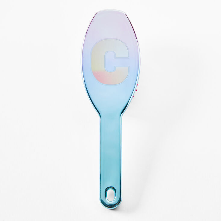 Brosse &agrave; cheveux plate &agrave; initiale - Bleu, C,