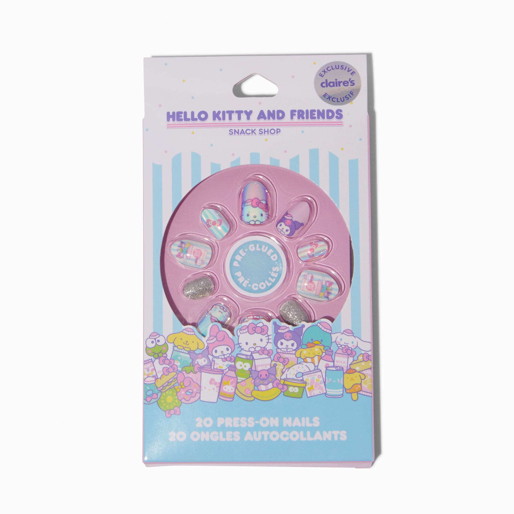 Lot de faux ongles autocollants stiletto Boutique de snacks en exclusivité chez Claire’s Hello Kitty® And Friends - Lot de 20,