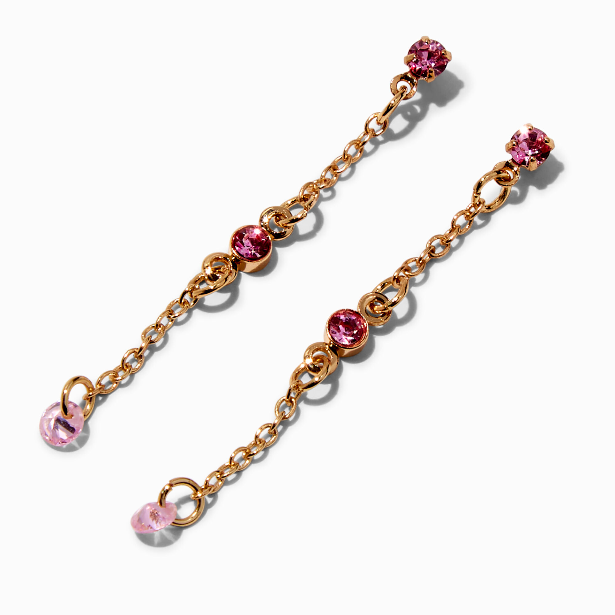 Pink cubic zirconia drop earrings top