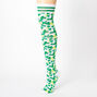 St. Patricks Day Shamrock Over the Knee Socks - Green,