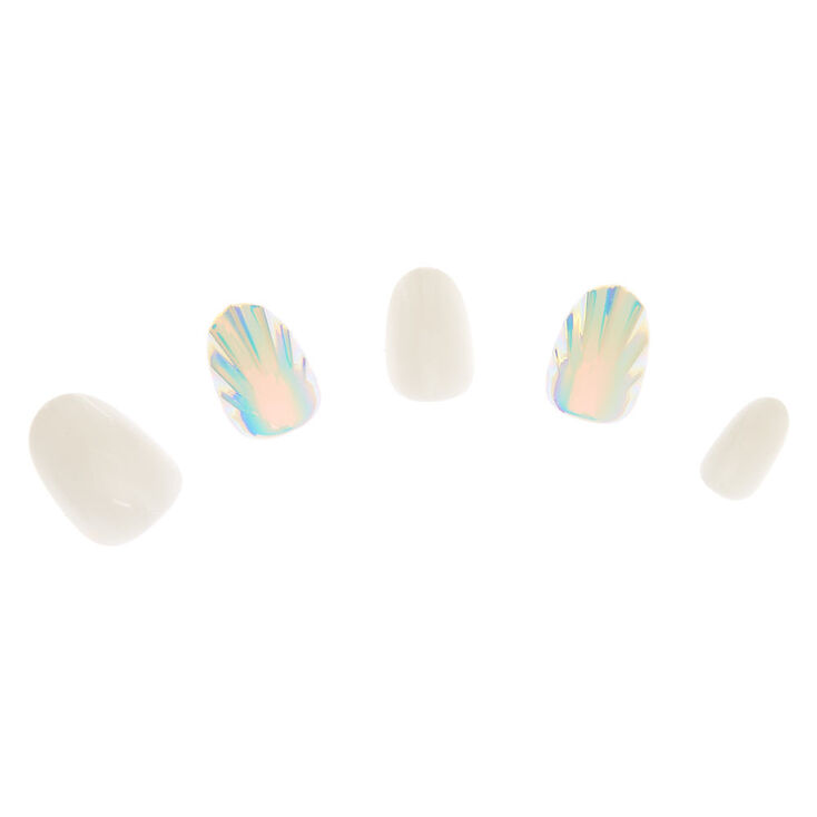 Claire's Faux ongles à motif coquillage holographique - Lot de 24