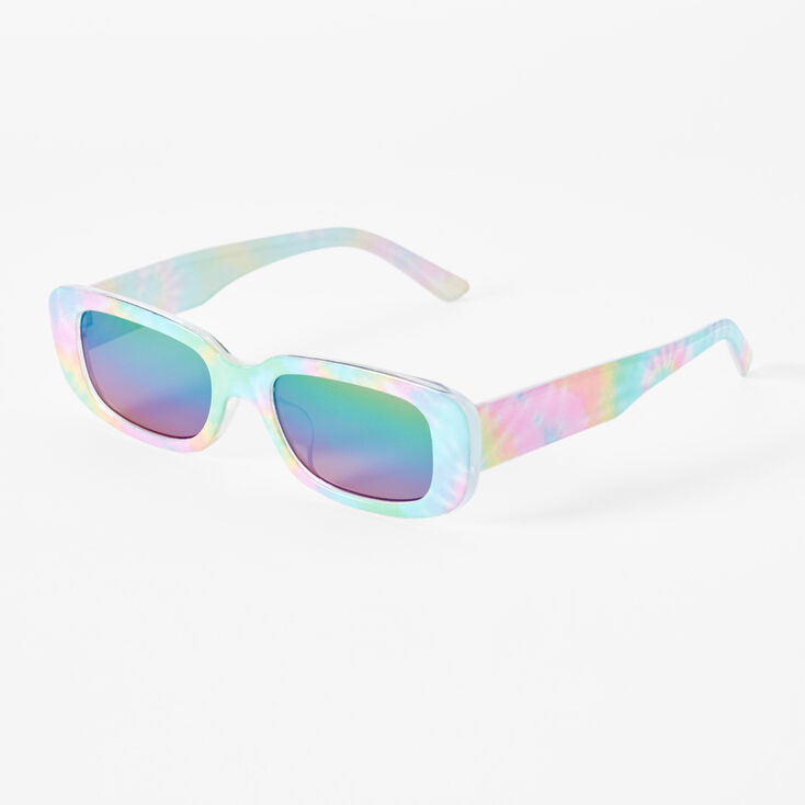 Pastel Tie Dye Rectangular Sunglasses,