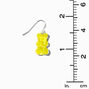 Yellow Glow  in the Dark Gummy Bear 0.5&quot; Drop Earrings,