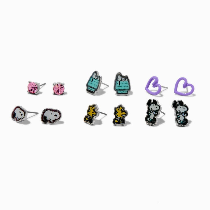 Peanuts&trade; Snoopy &amp; Woodstock Stud Earrings - 6 Pack,