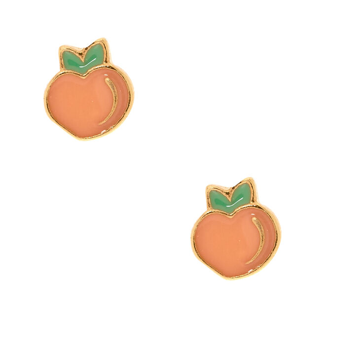 18kt Gold Plated Peach Stud Earrings Claire S Us 18kt Gold Plated Peach Stud Earrings
