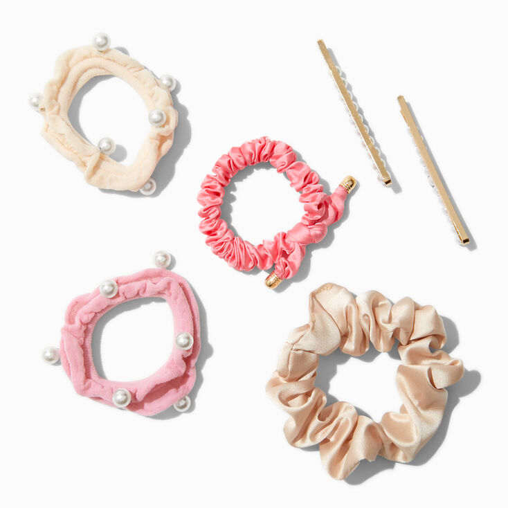 Pearl Brights Scrunchie &amp; Hair Pin Set - 6 Pack,