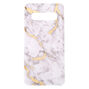 Coque de portable effet marbr&eacute; blanche et couleur dor&eacute; - Compatible avec Samsung Galaxy&nbsp;S10,