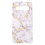 White &amp; Gold Marble Phone Case - Fits Samsung S10,