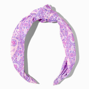 Purple Paisley Knotted Headband,