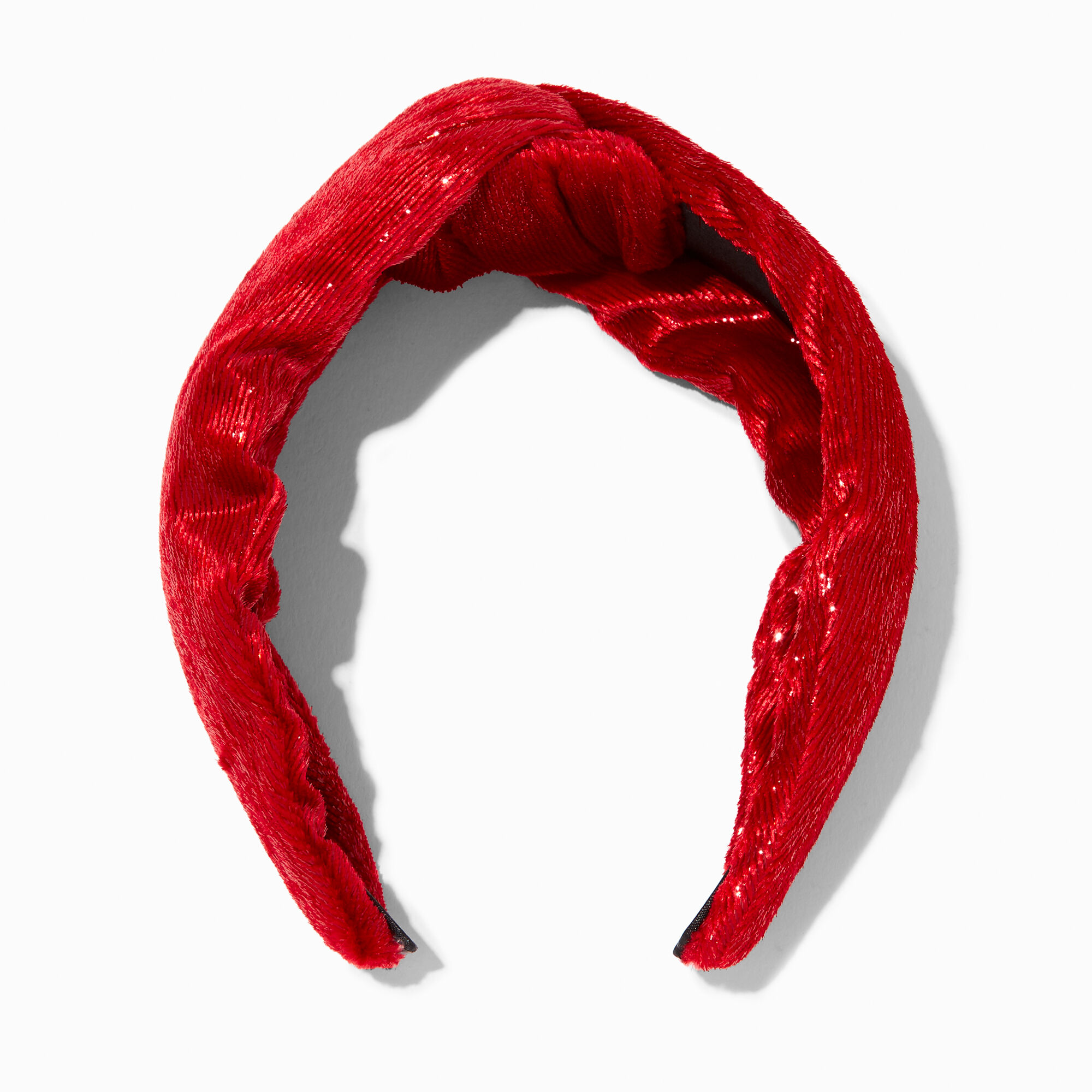 View Claires Liquid Velvet Knotted Headband Red information