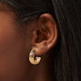 Gold-tone Tire Print 20mm Hoop Earrings,