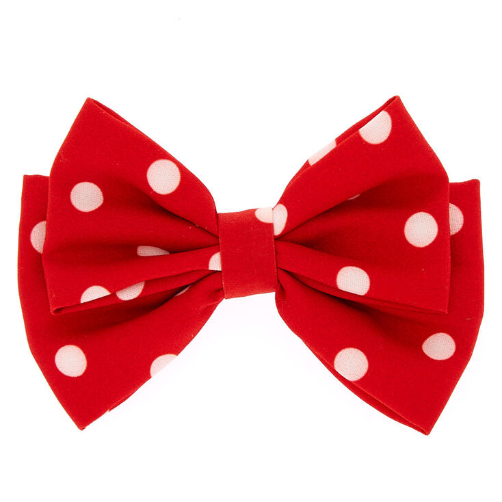 2-PC Floral Bow Hair Clip Set Red Blue