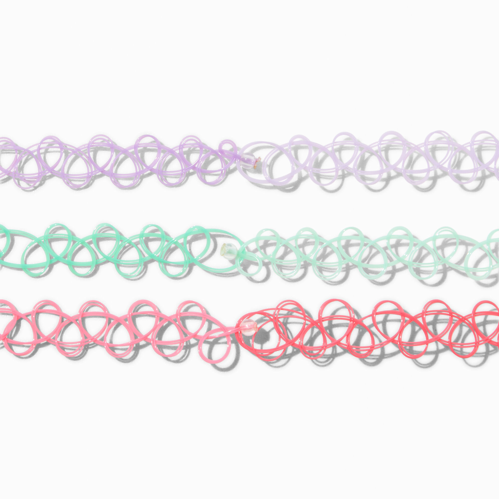 Pastel Ombré Tattoo Choker Necklaces - 3 Pack