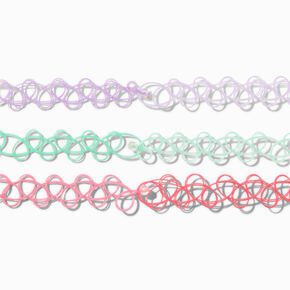 Pastel Ombr&eacute; Tattoo Choker Necklaces - 3 Pack,