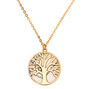 Gold Marble Tree Pendant Necklace,