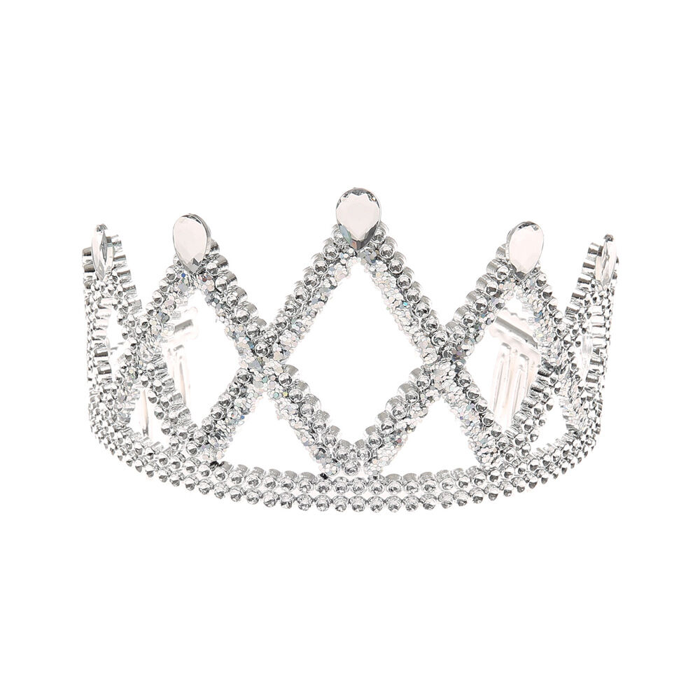 Claire's Club Silver Glitter Princess Tiara,