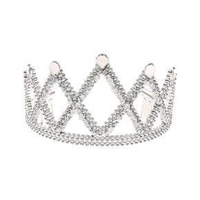 Claire&#39;s Club Silver Glitter Princess Tiara,