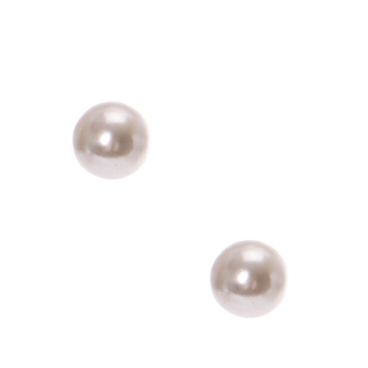 18ct Gold Plated Pearl Stud Earrings,