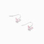 Pink Cubic Zirconia Butterfly 0.5&quot; Drop Earrings,