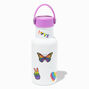 White Stainless Steel Water Bottle with Rainbow Stickers,