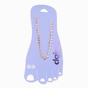 Gold Half Pearl Chain Anklet,