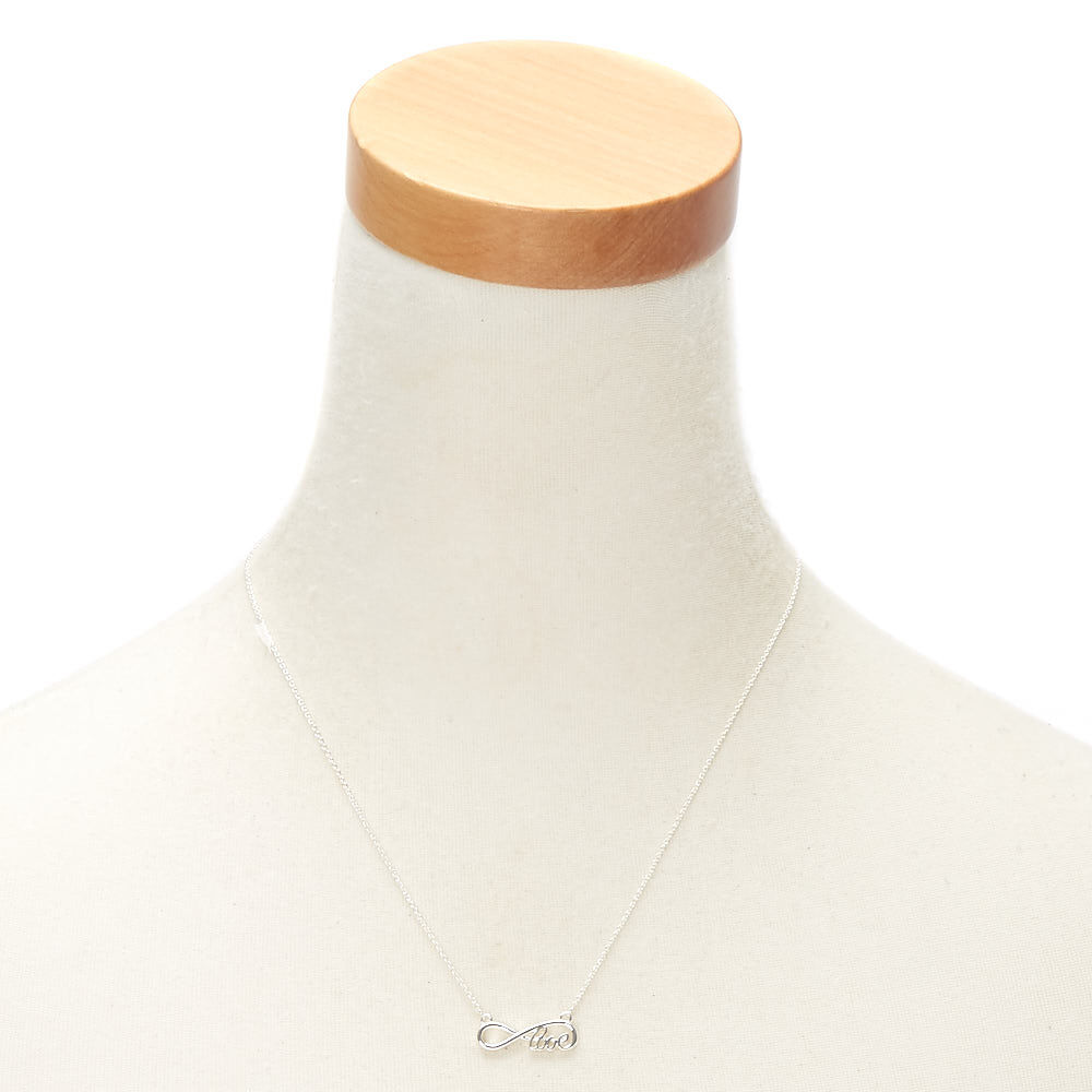 Silver Infinity Love Pendant Necklace,