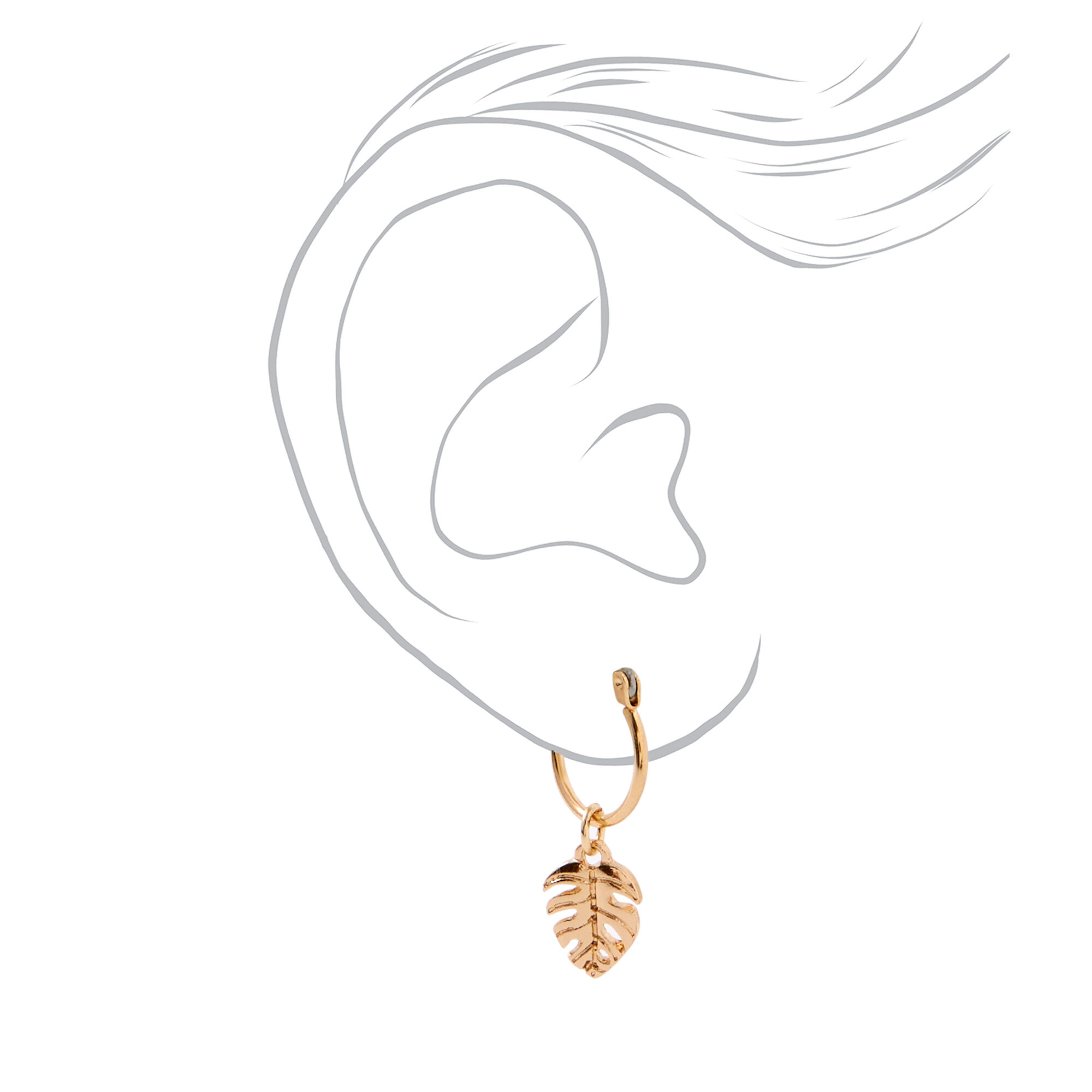 Gold Palm Leaf Jewellery Set - 3 Pack,