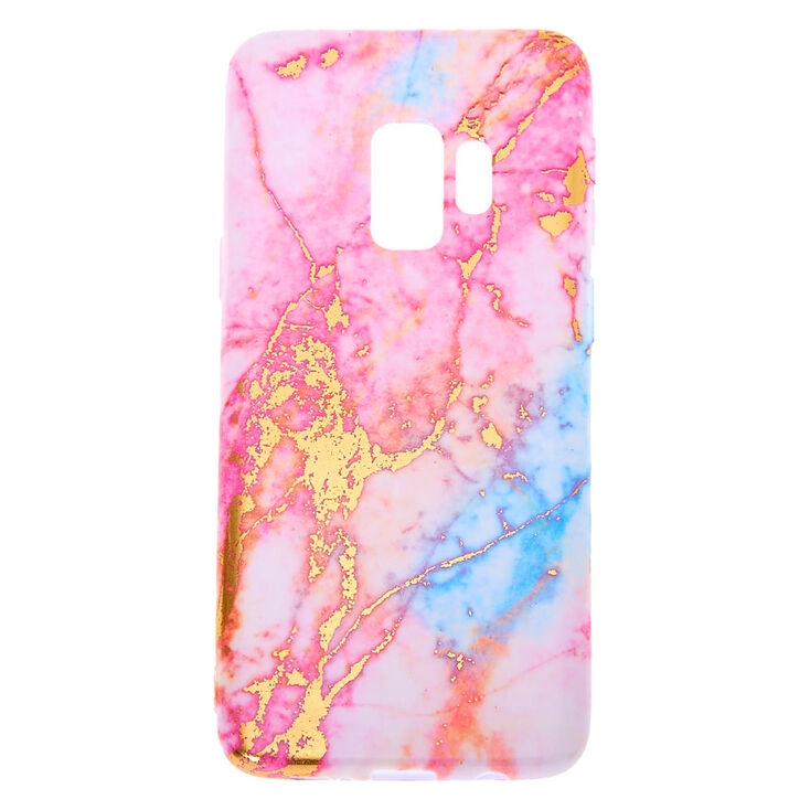 Coque de portable rose pastel effet marbr&eacute; - Compatible avec Samsung Galaxy S9,