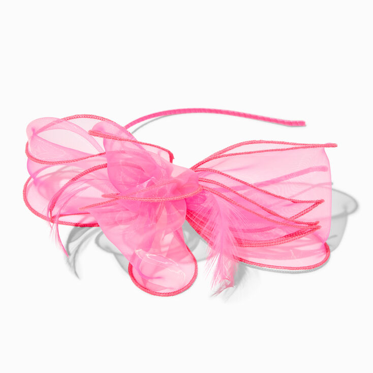 Hot Pink Chiffon Fascinator Headband,