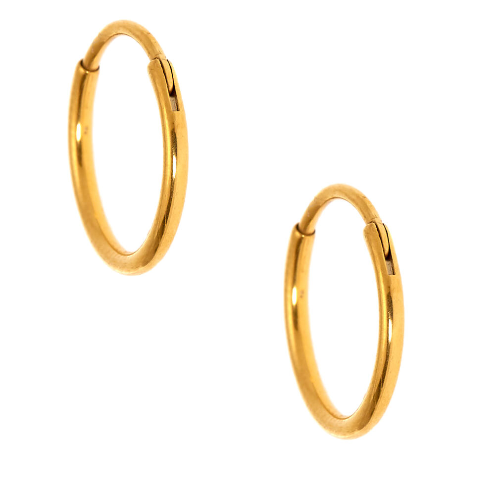 Titanium gold hoop clearance earrings