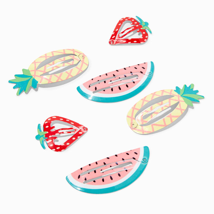 Claire&#39;s Club Summer Fruit Shaped Snap Hair Clips &#40;6 Pack&#41;,