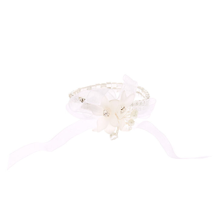 Rhinestone Frosted Flower Corsage,