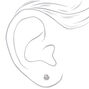 Silver Cubic Zirconia Round Stud Earrings - 3MM, 5MM, 7MM,