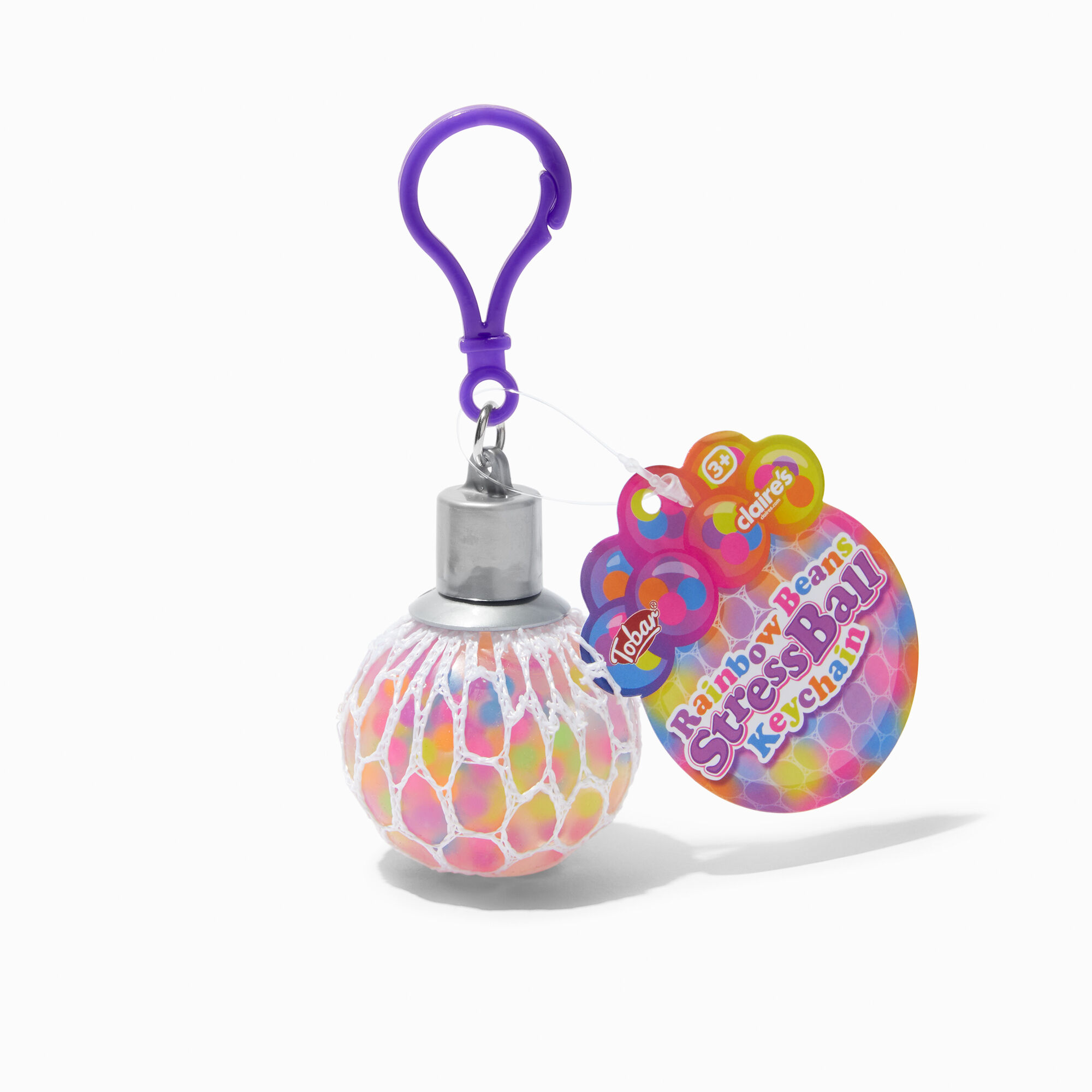 View Claires Rainbow Beans Stressball Keyring Purple information