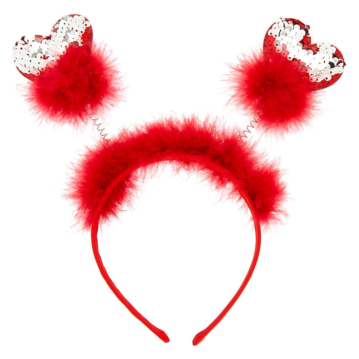 Sequin Hearts Deely Bopper Headband - Red,