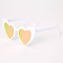 Heart Cat Eye Sunglasses - White,