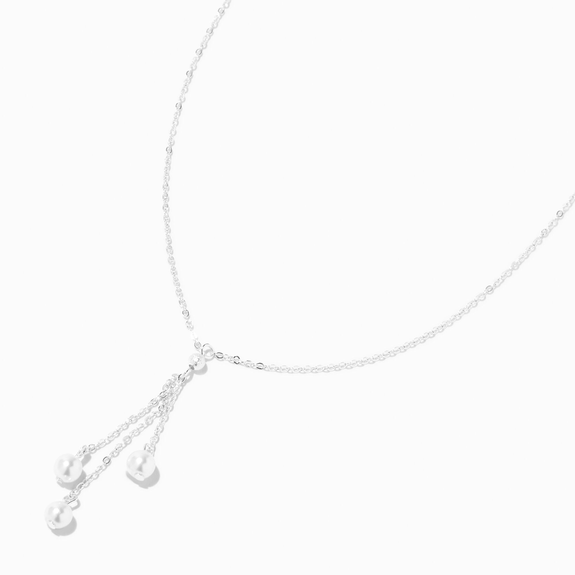 View Claires Pearl Graduated YNeck Pendant Necklace White information