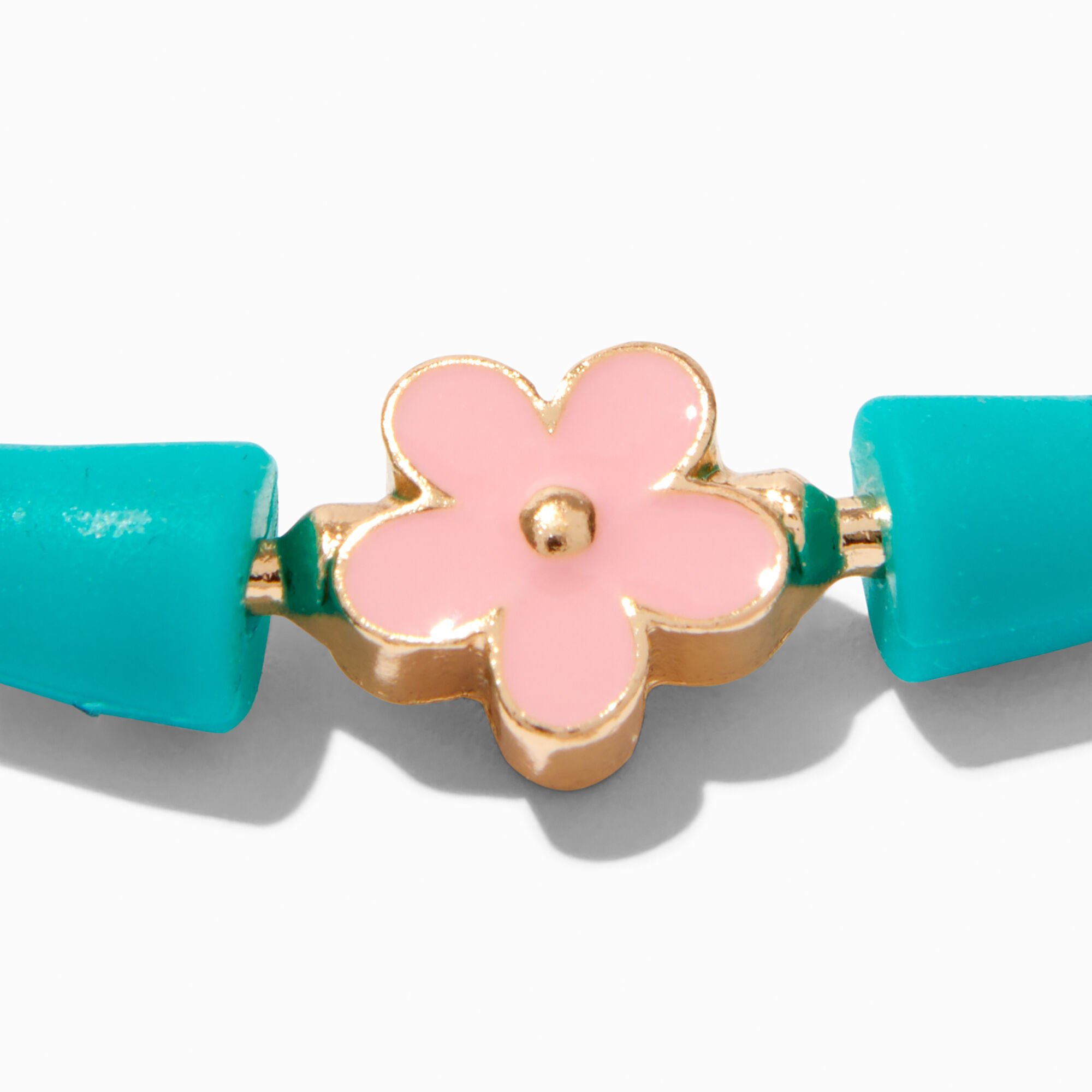 Bracelet en silicone fleur vert menthe,