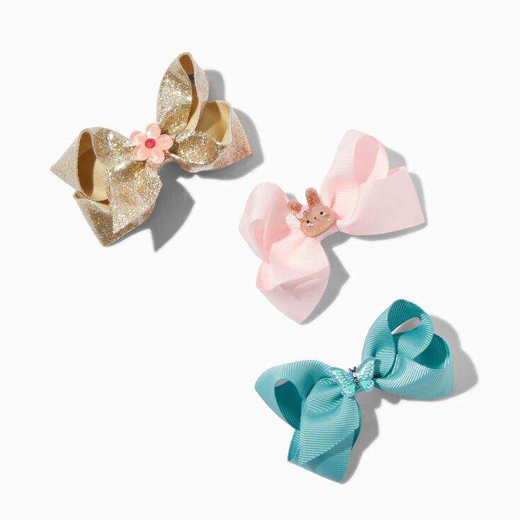 Claire&#39;s Club Bunny Loopy Hair Bow Clips - 3 Pack,