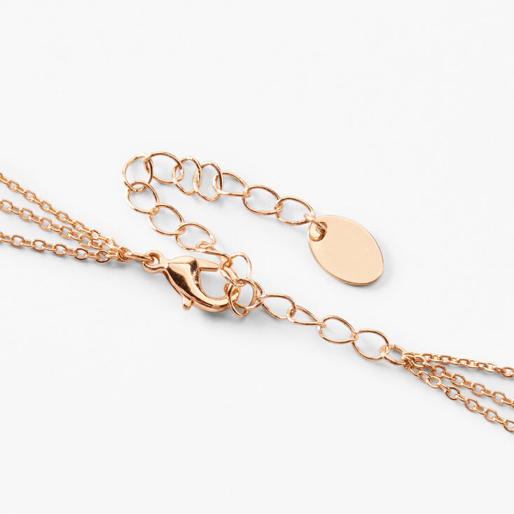 Pink Butterfly Multi-Strand Gold-tone Chain Necklace,