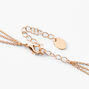 Pink Butterfly Multi-Strand Gold-tone Chain Necklace,