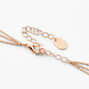 Pink Butterfly Multi Strand Gold Chain Necklace,