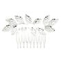 Silver Rhinestone Leaf Hair Comb,