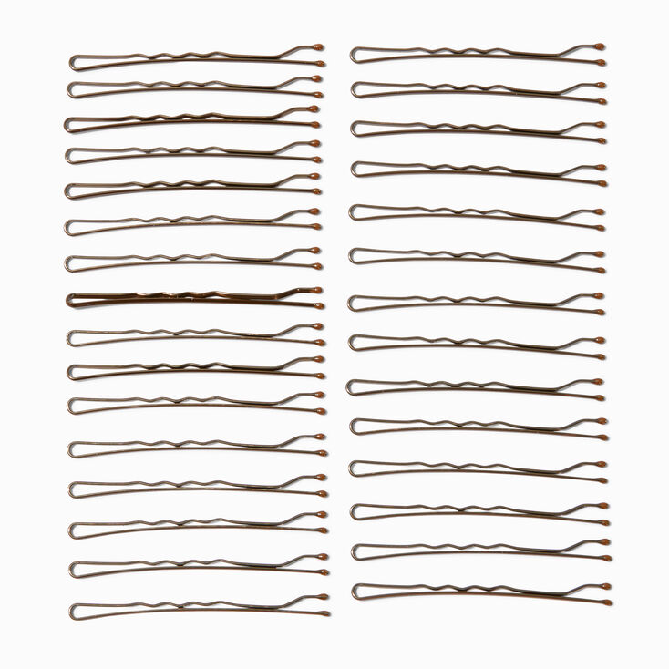 Large Bobby Pins - Brown, 30 Pack,