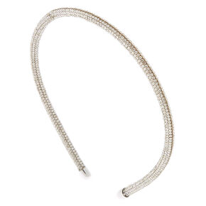 Silver-tone Rhinestone Headband,