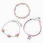 Pink Cherry Beaded Bracelet Set - 3 Pack,