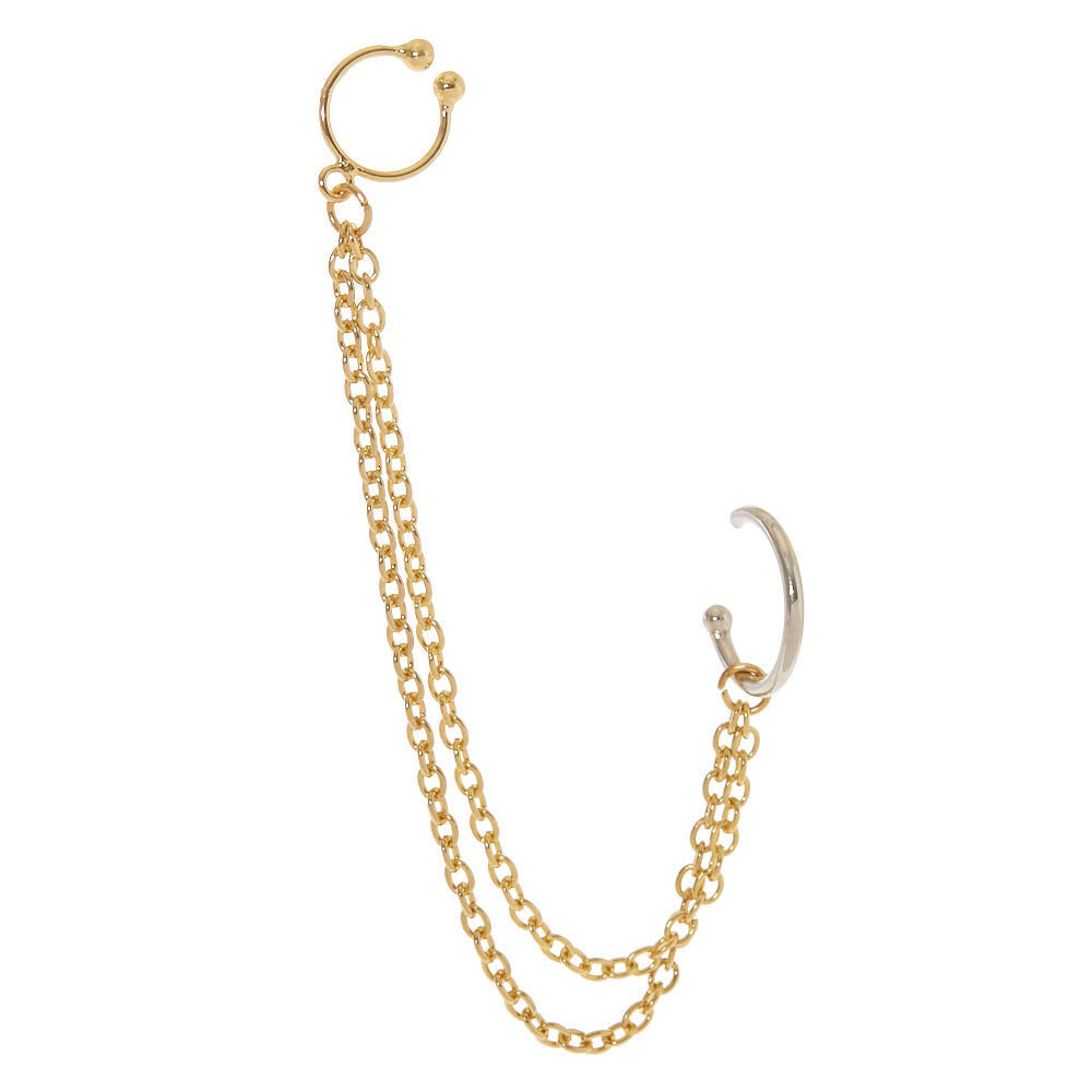 Chain earrings cartilage best sale to lobe claire's