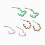 Mixed Shape Hoop Earrings - 3 Pack,