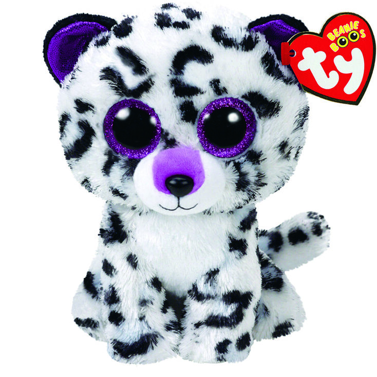 Grande peluche TY Beanie Boo Violet le l&eacute;opard,