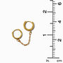 18K Gold Plated One 8MM Crystal Hoop Connector Earring,